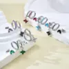 oly-9925180aa5ab7d64060d767a165608c6 Wholesale Electroplating 18K Gold Golden Plated Four Leaf Clover 304 Stainless Steel Elegant Luxurious Drop Earrings