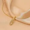 Wholesale 304 Stainless Steel Copper Paper Clip Oval Water Plating Zircon 18K Gold Plated IG Style Elegant Simple Style Inlay Cable Chain Gold Pendant Necklace