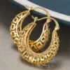 Wholesale Three-dimensional Geometric Earrings For Women In Copper With KC Golden Water Plating And 0.03µm Thickness