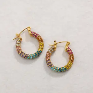Gold Colorful Earrings
