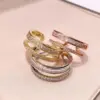 Wholesale Women’s C Shape Open Ring In Brass With 18K Real Gold Plated Water Plating And Zircon Inlay, Featuring Bezel Setting