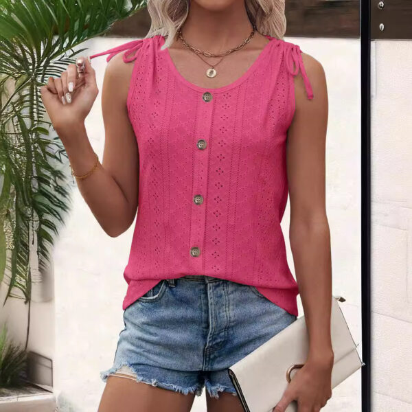 Wholesale Spring and Summer Women’s Sexy Casual Pure Color U-Neck Vest