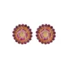 Wholesale Hypoallergenic Flowers Stud Earrings For Women In Copper With KC Golden Plated UV Plating And 0.03µm Thickness