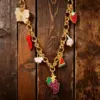 Wholesale Waterproof Fruit Necklace For Women, 304 Stainless Steel With 18K Gold Plated Finish And Zircon Inlay, Box Chain