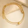 Wholesale Jewelry Retro Simple Style Water Droplets 201 Stainless Steel Snake Chain Double Layer Necklaces