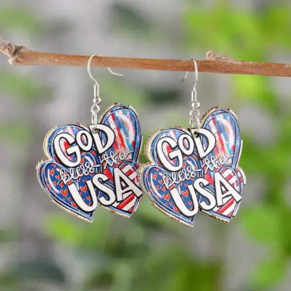Wholesale Retro White Heart Shape Drop Earrings For Women Featuring Wood Material With Print Design