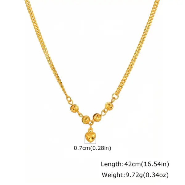 Wholesale Solid Color Pendant Necklace For Women In Copper With 18K Real Gold Plated Finish Featuring Cuban Link Chain Curb Chain In IG Style