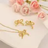 Wholesale Waterproof Non Tarnish Bow Tie Stud Earrings For Women In 18K Real Gold Plated 304 Stainless Steel With 0.03µm Water Plating