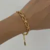 Wholesale Oval Hypoallergenic Necklace For Women With 18K Real Gold Plated 304 Stainless Steel And PVD Coated Cuban Link Chain