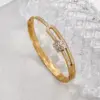 oly-997ef2d9e8bba53ae0493c08c90c8ec4 Wholesale Fashionable Round Openable Bracelet 304 Stainless Steel Plated With Water Diamonds Women's Casual Holiday Modern Style Jewelry