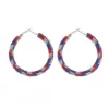 oly-9981f67353c8451621d3048583bd64c7 Wholesale National Flag Acrylic Earrings With Tassel, Iron Ear Pins, Designed For Women, 1 Pair
