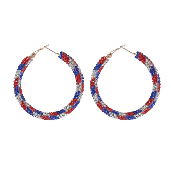 oly-9981f67353c8451621d3048583bd64c7 Wholesale National Flag Acrylic Earrings With Tassel, Iron Ear Pins, Designed For Women, 1 Pair