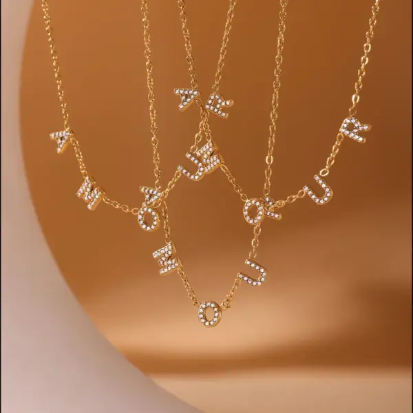 Wholesale PVD Coated Real Gold Plated 18K Gold Geometry 304 Stainless Steel Imitation Diamond Elegant Luxurious Shiny Waterproof Non Tarnish Bracelets Necklace Jewelry Set