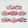 Wholesale Independence Day American Flag Bracelet Beads Handmade Jewelry Unisex Geometric Design Novelty Accessories