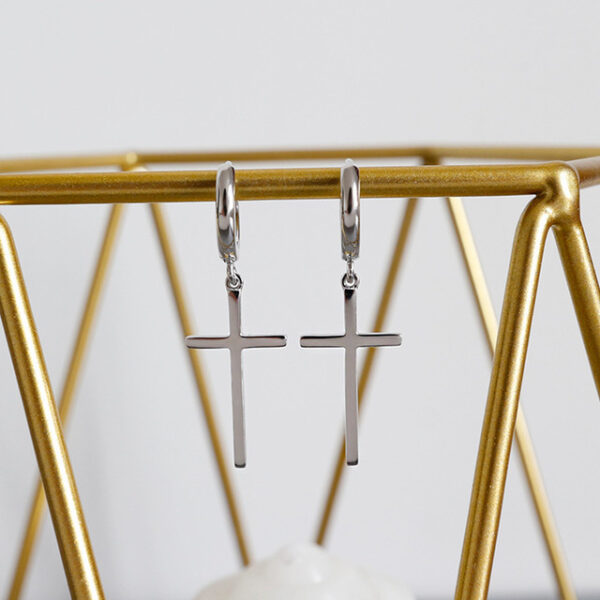 Wholesale Simple Ear Buckle Cross Earrings Earrings Neutral Unisex Daily