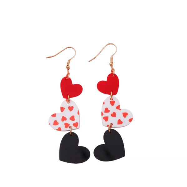 Wholesale Valentine's Day love acrylic sequin earrings peach heart sweet personality high sense earrings women