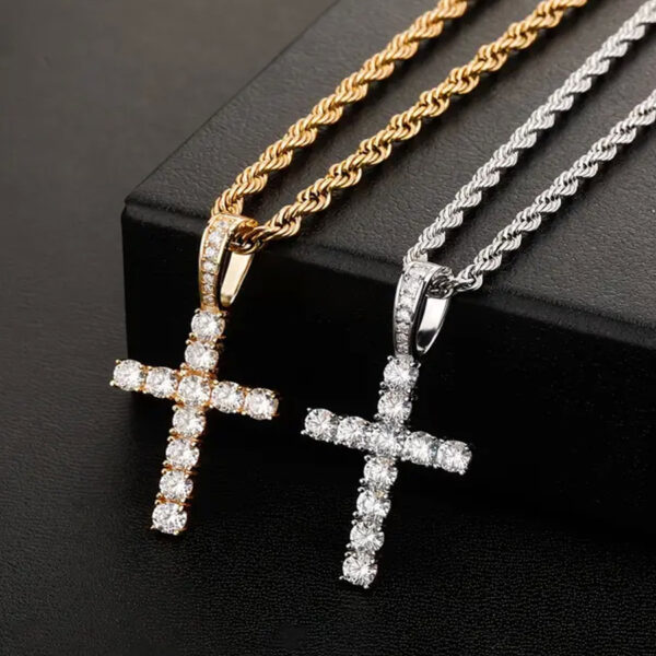 Wholesale Twist Chain Cross Men's Simple Jewelry Casual Pendant Hip-Hop Necklace Pendant Men's Popular Cross