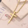 Wholesale Ion Plating (IP) 18K Gold Plated Rose Cross Symbol Simple Stainless Steel IG Style Casual Streetwear Pendant Necklace
