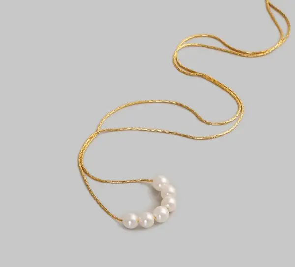 Wholesale Women'S 304 Stainless Steel PVD Coated 18K Gold Plated Inlaid Ball Artificial Pearls Pendant Necklace Imitation Pearl Jewelry