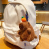 Wholesale Creative Cartoon Plush Persimmon Capibala Wagging Tail Keychain Capybara Doll Backpack Pendant Small Gift