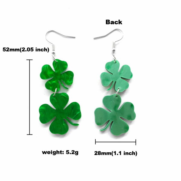 Wholesale  Patrick day Irish Festival Green Leaves Earrings