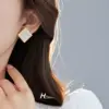Wholesale Rhombus Stud Earrings For Women With 925 Sterling Silver Posts, Copper Base, Electroplated 14K Real Gold, And Zircon Inlay
