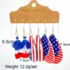 Wholesale New Independence Day Earrings Suit Red White Blue Tassel Earrings American Flag Printed Wooden Earrings