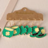 oly-9a0d0d3df390ad83440c58720dc61bad Wholesale 3 pairs St. Parcret Festival Irish green clover hat pendant drop oil earrings suit festival earrings
