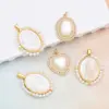 Wholesale 1 Piece Copper Artificial Pearls Shell 18K Gold Plated Virgin Mary Oval Heart Shape Polished Pendant