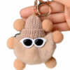 oly-9a3cbdf7d34eec1804205da5ed5b84a4 Wholesale Cute Rex Rabbit Fur Small Coal Ball Bag Pendant Schoolbag Ugly Eyes Doll Pendant Cartoon Doll Car Keychain