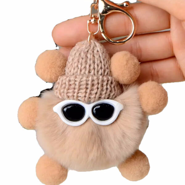 oly-9a3cbdf7d34eec1804205da5ed5b84a4 Wholesale Cute Rex Rabbit Fur Small Coal Ball Bag Pendant Schoolbag Ugly Eyes Doll Pendant Cartoon Doll Car Keychain