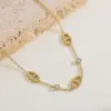 Wholesale Gold Plated Stainless Steel 18K Embedded Zircon Pig Nose Bracelet Fashionable Elegant Casual Women's Style All Season Use