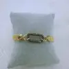 Wholesale Oval Electroplated Copper Bracelet For Women With 18K Real Gold Water Plating And Zircon Inlay, Featuring Round Bead Woven Chain