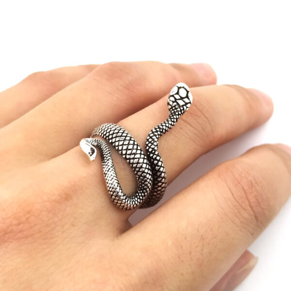 oly-9a5e472bd7c4fb7838f3549f0a00a057 Wholesale retro paint snake ring unisex ring source manufacturers spot
