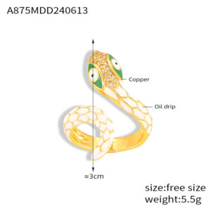 A875-Gold White Ring / No. 7