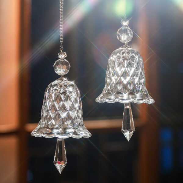 Wholesale Rainbow Crystal Wind Bell Window Hanging Bell Glass Pendant Sun Catcher Christmas Decoration