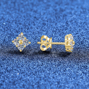 (gold color earplugs) 48 points moissanite / 925 silver