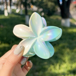 57#Colorful plumeria hair clip#4 gradient blue