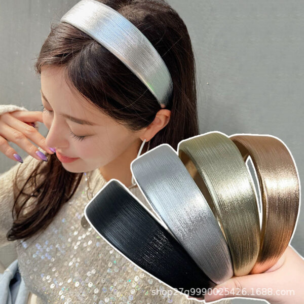oly-9a94f8948b6fb8a696d3819a2fb5e3a9 Wholesale metal color widened thickened high Skull top headband hair accessories simple fashion solid color headband