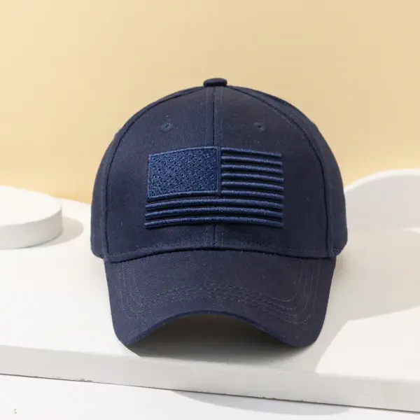 Wholesale Unisex Embroidery Simple Style Classic Style American Flag Embroidery Curved Eaves Baseball Cap