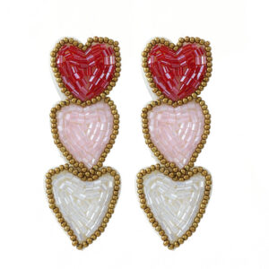 Love rice beads-red, pink and white