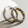 Wholesale Three-dimensional Geometric Earrings For Women In Copper With KC Golden Water Plating And 0.03µm Thickness