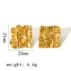 Wholesale PVD Coated Real Gold Plated 18K Gold Quadrilateral Circle Heart Shape 304 Stainless Steel Simple Style Waterproof Non Tarnish Ear Studs