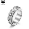 Wholesale Selling Star Moon Sun Titanium Steel Ring Ring Rotatable Decompression Ring Stainless Steel Hand Jewelry