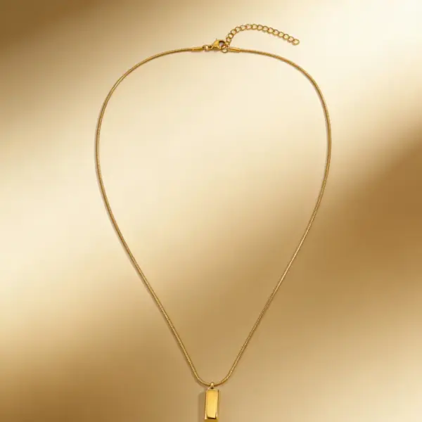 Wholesale Geometric Necklace For Adults Featuring Waterproof Non Tarnish 304 Stainless Steel With 18K Real Gold Electroplated And Woven Chain