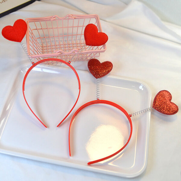 oly-9ab5930b6d27de7c8e44e9a9a54a58c7 Wholesale Peach Heart Headband Valentine's Day Red Sequins Love Headband Party Birthday Hair Accessories Wedding Festive Holiday Decoration Headwear