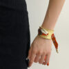 Wholesale Retro vintage Style Golden Light Luxury Silk Scarf Open Wide Bracelet Niche Exaggerated High-end Bracelet