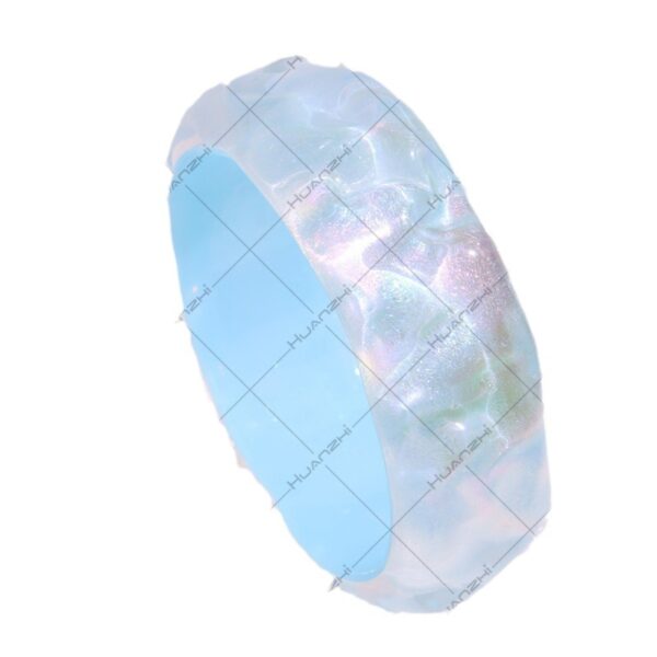 oly-9ac8c5fdef7ba0cc1ca1da48c3b2cb20 Wholesale Round Colorful Glitter Acrylic Bracelet Casual Round Mermaid Resin Bracelet
