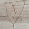 Wholesale PVD Coated 18K Gold Plated Cross 304 Stainless Steel Copper Elegant Streetwear Waterproof Non Tarnish 304 Stainless Steel Pendant Necklace