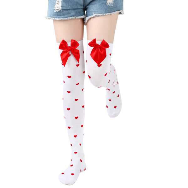 Wholesale Valentine's Day Date Stockings Date Party Long Socks Women's Over-The-Knee Cute Bow Stockings Calf